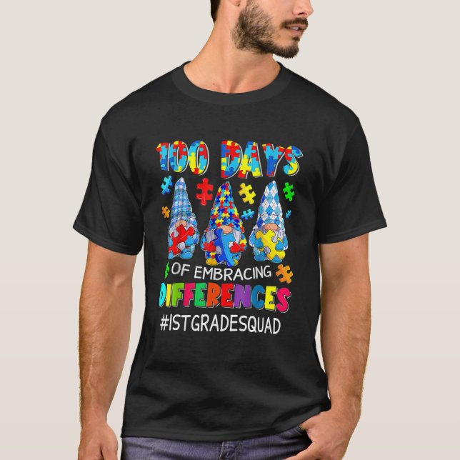 Lärare inom autism 100 dagar med avvikande meninga t shirt (Framsida)