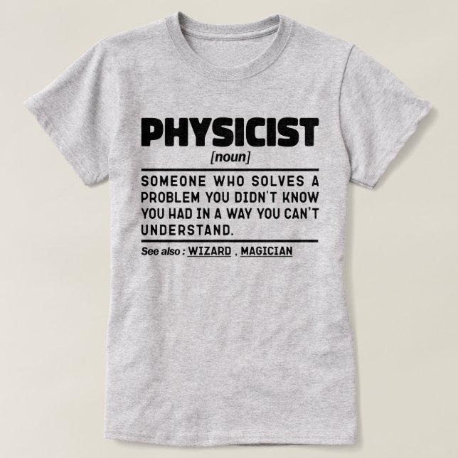 Lärare inom fysiker Coola för nun-definition T Shirt (Design framsida)