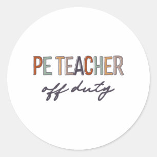 Lärare inom gymnastik som var tjänstgörande förra  runt klistermärke