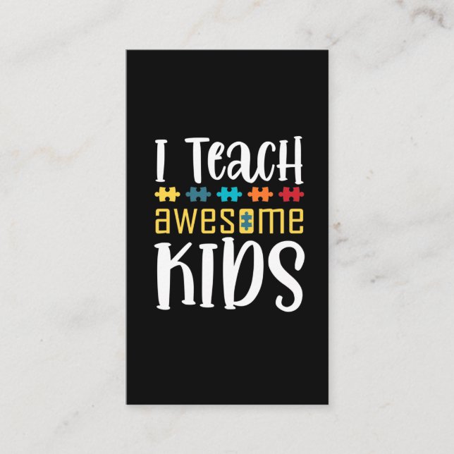 Lärare inom Speciellare utbildning Pussel Autism - Visitkort (Framsida)