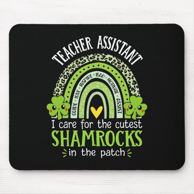 Lärare Istant St Patricks Day Shamrocks Lärare Ass Musmatta (Framsidan)