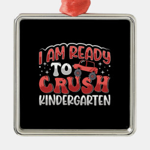 Lärare jag är Redo att krossa Kindergarten Julgransprydnad Metall