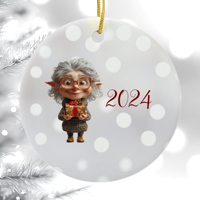 Lärare jul Elf Ceramic Ornament (Skapare uppladdad)