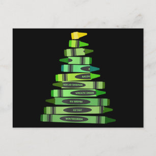 Lärare jul Gif Crayon Träd Vykort