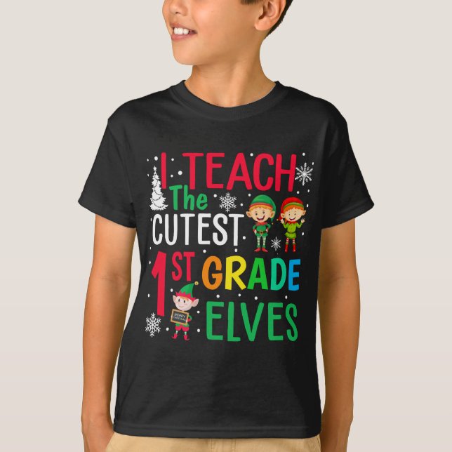 Lärare jul Pajama I Teach, 1:a Gr T Shirt (Framsida)