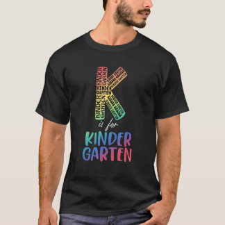 Lärare K är för Kindergarten Lärare Tie Dye back T Shirt