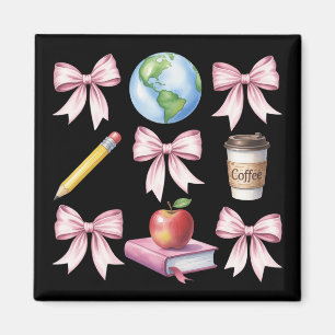Lärare Kaffe Bow Söt Tacksamhetspresenter Magnet