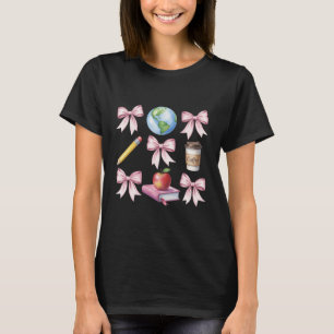 Lärare Kaffe Bow Söt Tacksamhetspresenter T Shirt