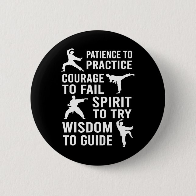 Lärare Karate Student praktice Practice Karate Tra Knapp (Framsida)