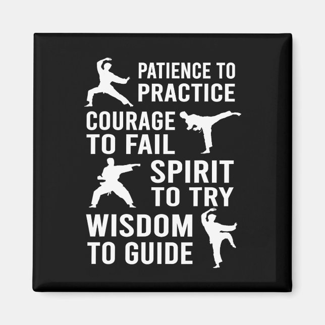 Lärare Karate Student praktice Practice Karate Tra Magnet (Framsidan)