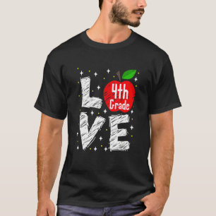 Lärare Kärlek 4:e Klass Apple T Shirt