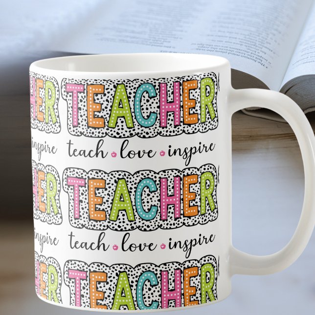 Lärare Kärlek Inspire Teach Kaffemugg (Skapare uppladdad)
