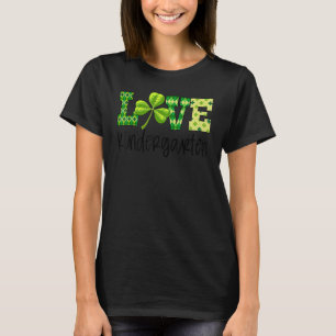 Lärare Kärlek Kindergarten Funny Shamrock St Patri T Shirt