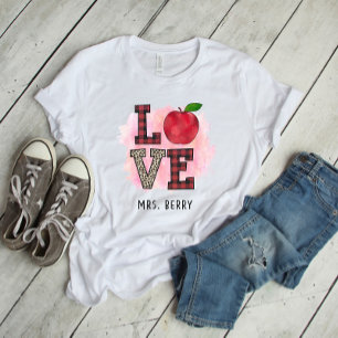 Lärare Kärlek Red Apple T Shirt