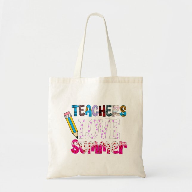 Lärare Kärlek Summer Tote Bag | Lärargåva Tygkasse (Framsidan)