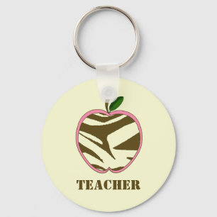 Lärare Keychain - brun zebra tryck Apple Nyckelring