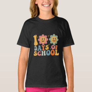 Lärare Kids Retro Groovy 100 dagar 0f skola T Shirt