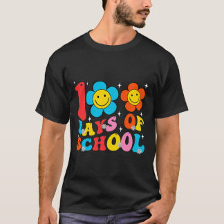 Lärare Kids Retro Groovy 100 dagar Lycklig 100 dag T Shirt