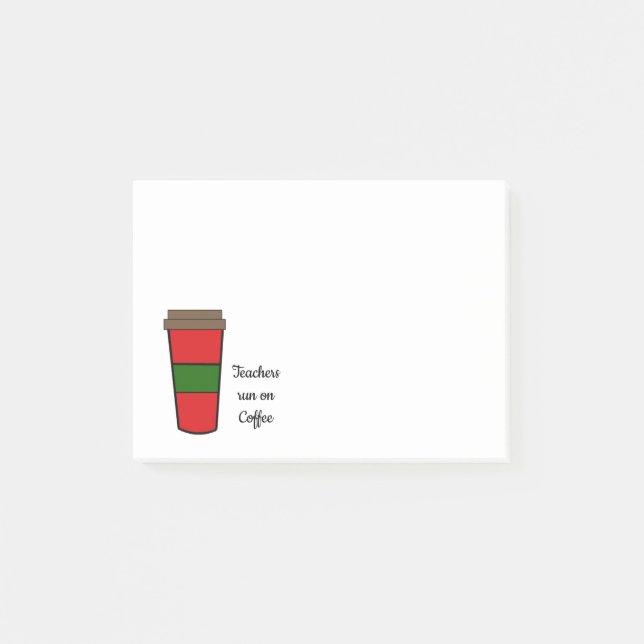 Lärare Kör På Kaffe Post-it Block (Framsida)
