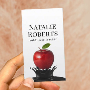 Lärare Kreativ Apple Stänk Professionell Visitkort