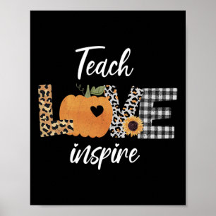 Lärare lär kärlek inspirera till höstpumpa poster