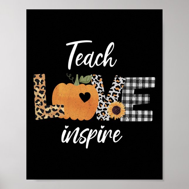 Lärare lär kärlek inspirera till höstpumpa poster (Framsidan)