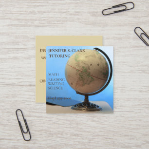 Lärare/Lärare/Lärare Globe & Bok Fyrkantigt Visitkort