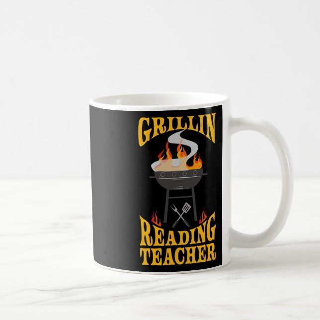 Lärare Läsare Bbq Grill Röker Och Grill Chef Kaffemugg (Höger)