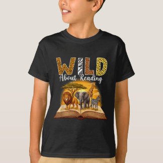 Lärare läsning barn pojkar flickor bokälskare djur t shirt