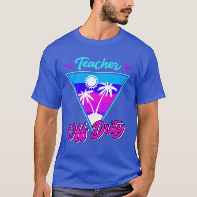 Lärare ledig lärare på semesternfamilj t shirt (Framsida)
