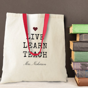Lärare leker Lär Teach Heart Tygkasse
