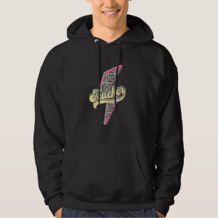 Lärare Leopard Blixtar Tillbaka Till Skolan Te Hoodie