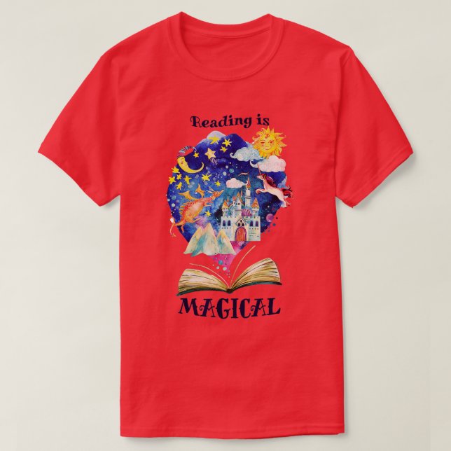 Lärare Libra, Magic Bibliotek Bok Mask T Shirt (Design framsida)