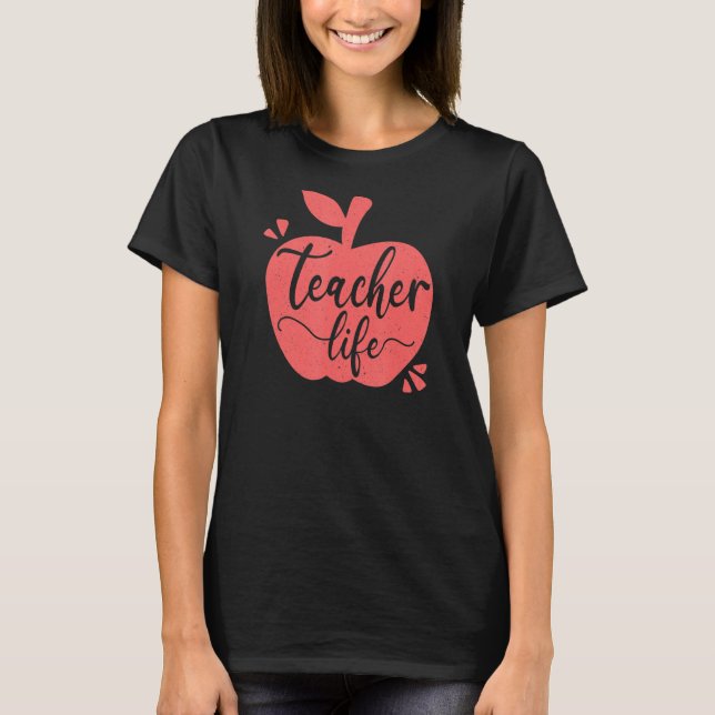 Lärare Life Apple Cute Teacher T Shirt (Framsida)