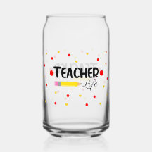 Lärare Life Cute School can Glass Wrap