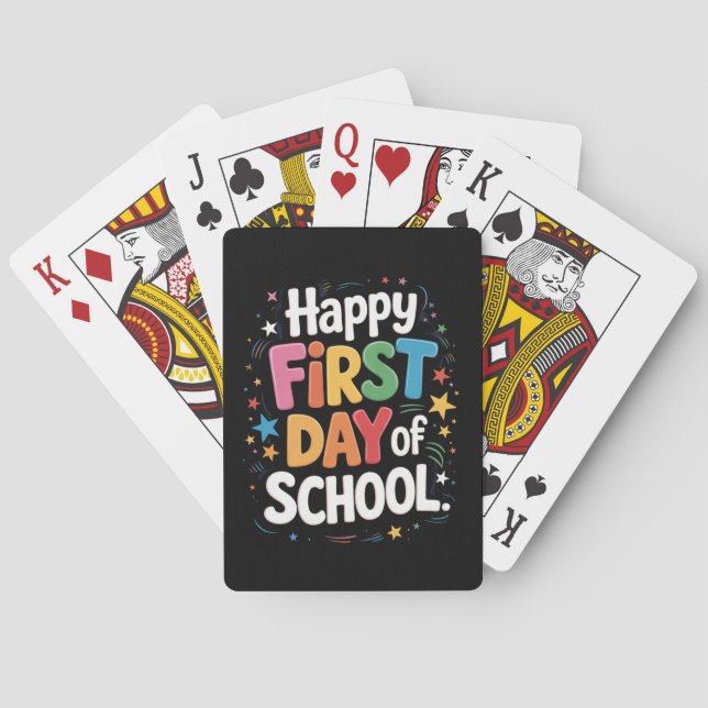 Lärare Life Gift Lycklig första skoldagen Casinokort (Baksidan)