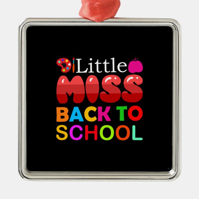 Lärare Little Miss Back to school Julgransprydnad Metall (Framsidan)