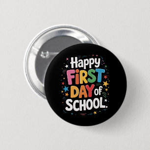 Lärare Liv Present Glad Första Skoldagen Knapp