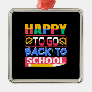 Lärare Lycklig att gå Back to school Julgransprydnad Metall
