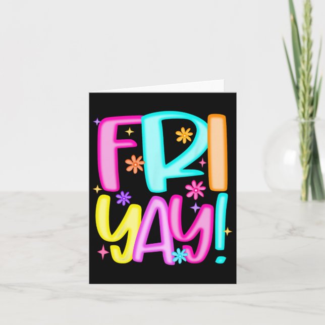 Lärare Lycklig Friyay Helg Fredag-vallmo tillbaka  Kort (Framsida)