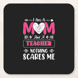 Lärare Mamma, Lärare Mamma Funny Underlägg Papper Kvadrat