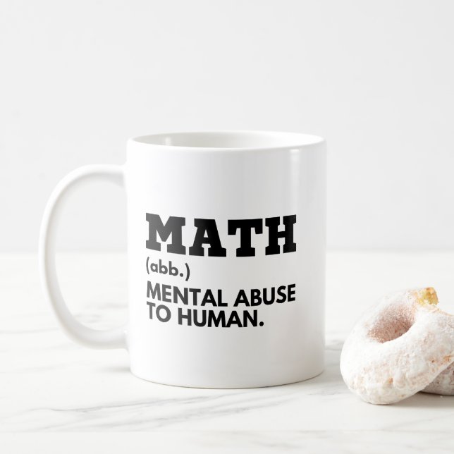 Lärare Math Mental Abuse to Human Funny Joke Kaffemugg (Med munk)