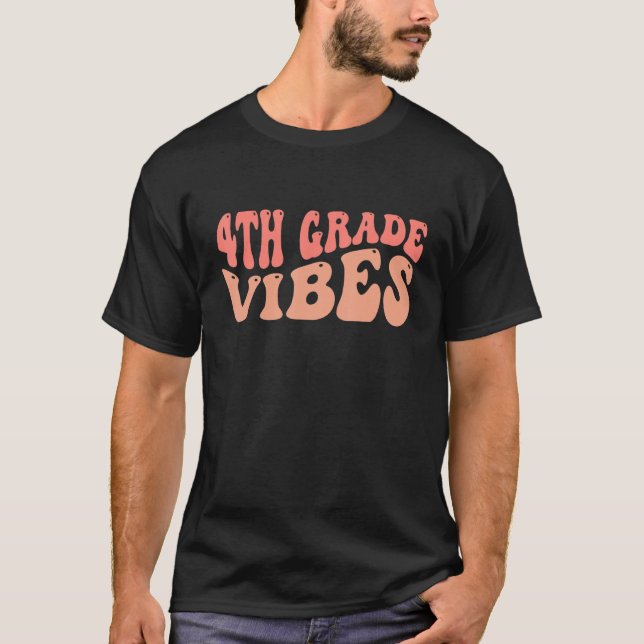Lärare med 4:e klass vibbar t shirt (Framsida)