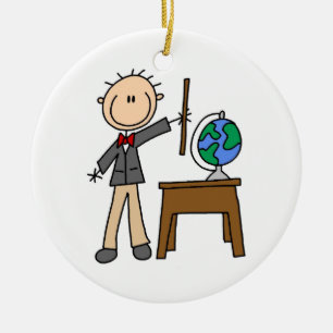 Lärare med Globe Julgransprydnad Keramik