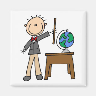 Lärare med Globe Magnet