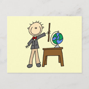 Lärare med Globe Vykort