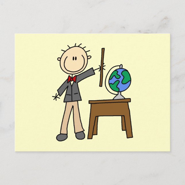 Lärare med Globe Vykort (Framsida)