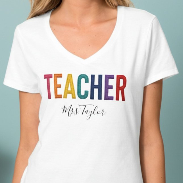 Lärare med Namn Back to school T-Shirt (Skapare uppladdad)