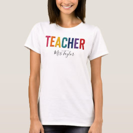 Lärare med Namn Tillbaka till Skolan T-Shirt