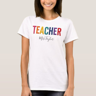 Lärare med Namn Tillbaka till Skolan T-Shirt